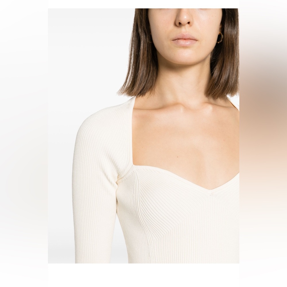 Jonathan Simkhai Cream Ribbed Sweater - Picture 5 of 6